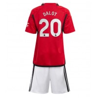 Manchester United Diogo Dalot #20 Domáci Detský futbalový dres 2023-24 Krátky Rukáv (+ trenírky)